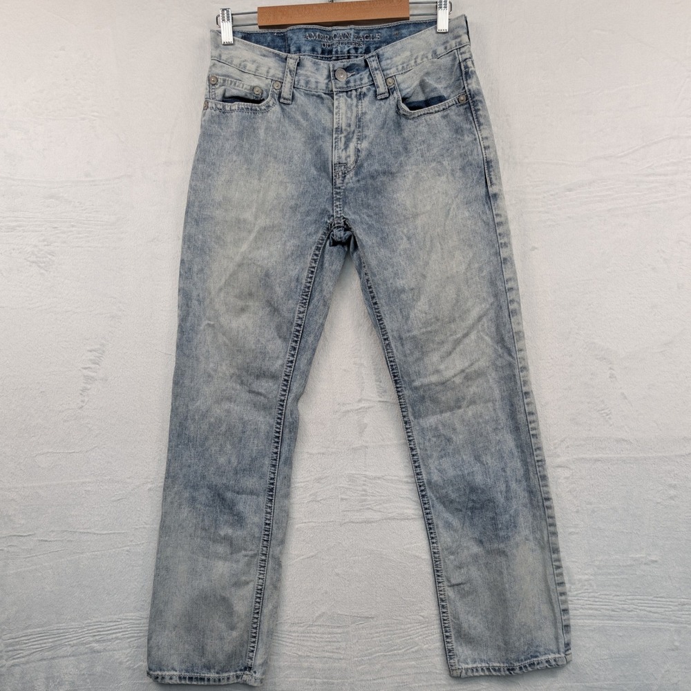 American Eagle Original Bootcut Jeans Men's 30x32 Acid Wash Blue Cotton Denim